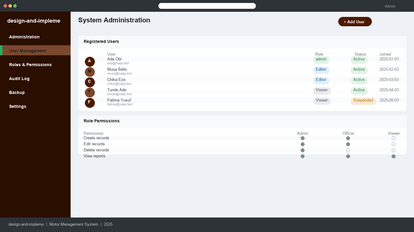 Design and Implementation of a Motor Rewinding Workshop Management System — application homepage